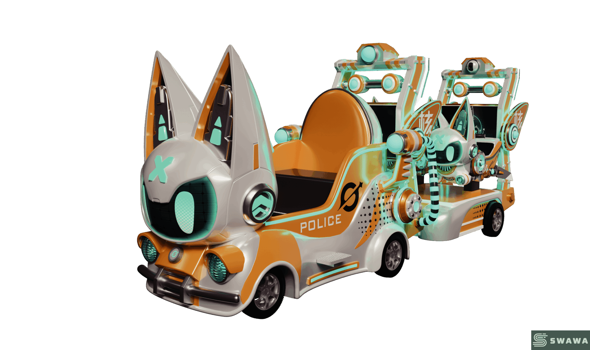 StarCore Agents™ Electric Trackless Train with Cyber-Cat Theme ...