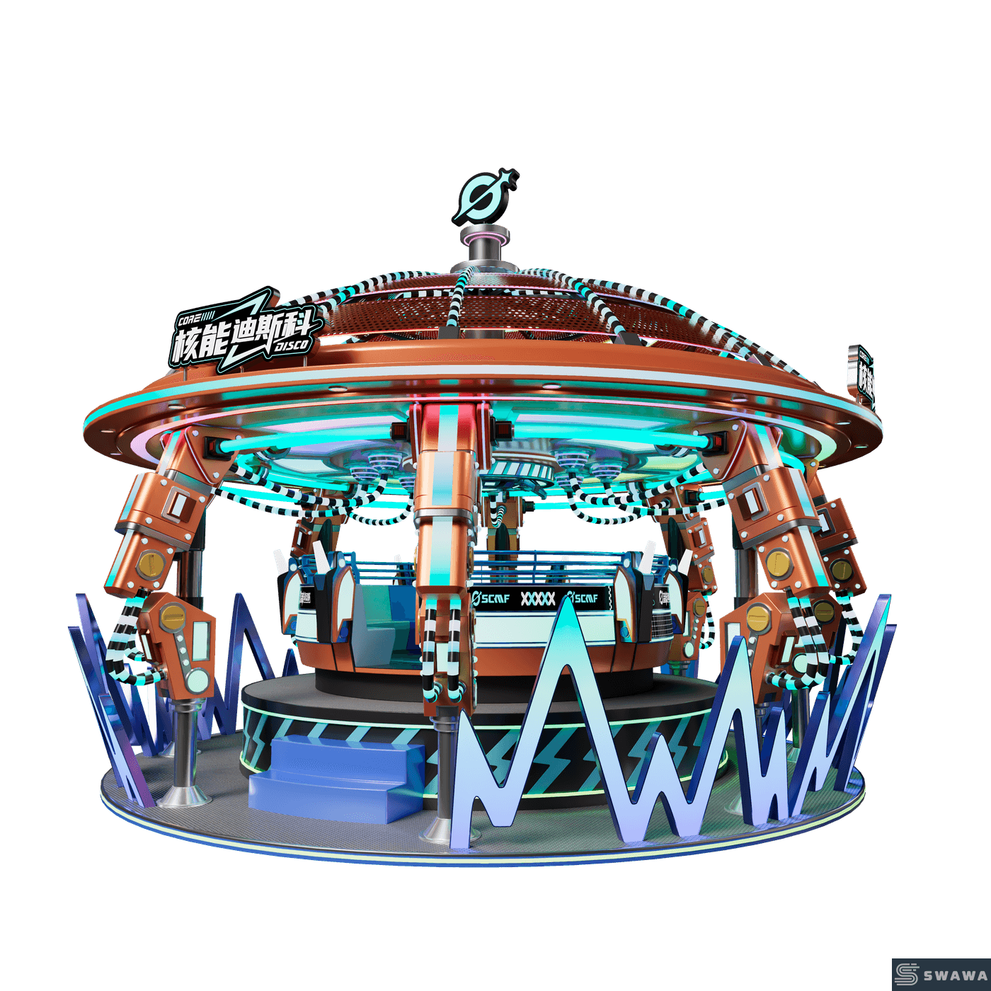 StarCore Agents™ Roaming Nuclear Disco Ride | 16-Person Amusement Park Rides For Sale