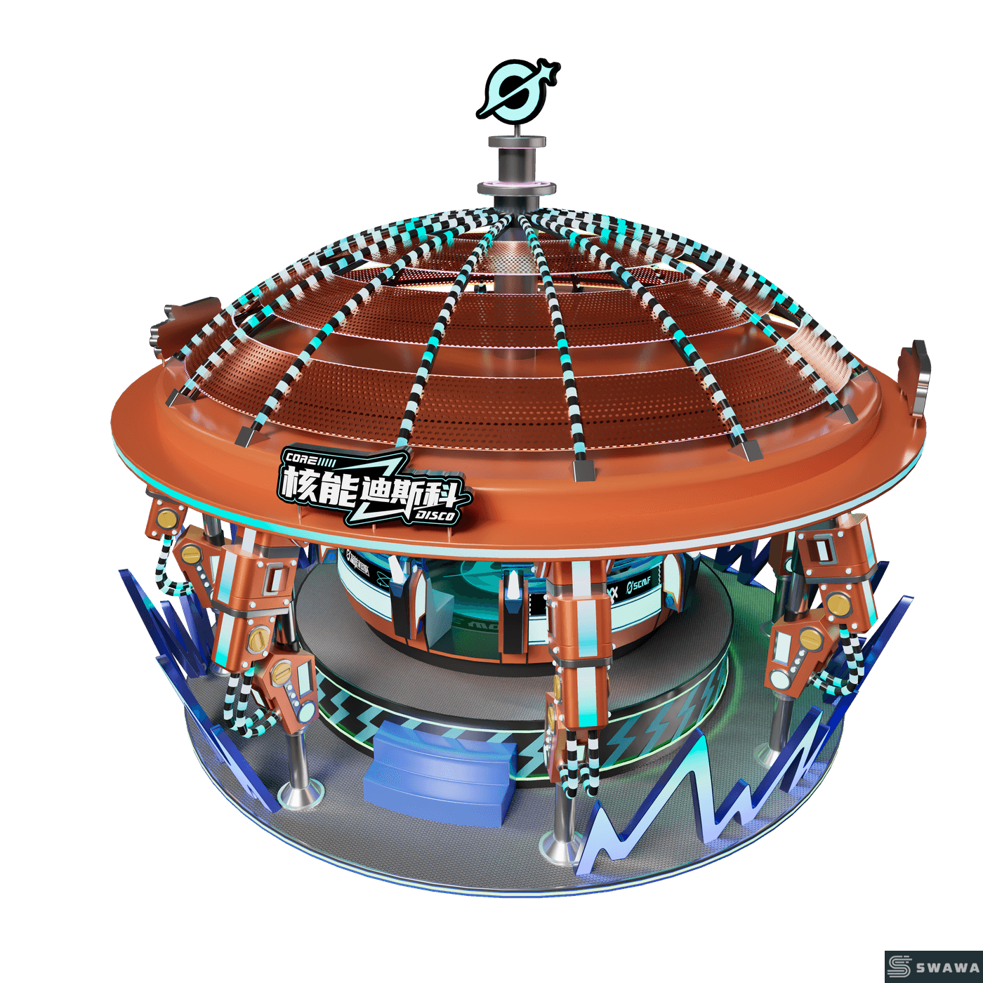 StarCore Agents™ Roaming Nuclear Disco Ride | 16-Person Amusement Park Rides For Sale