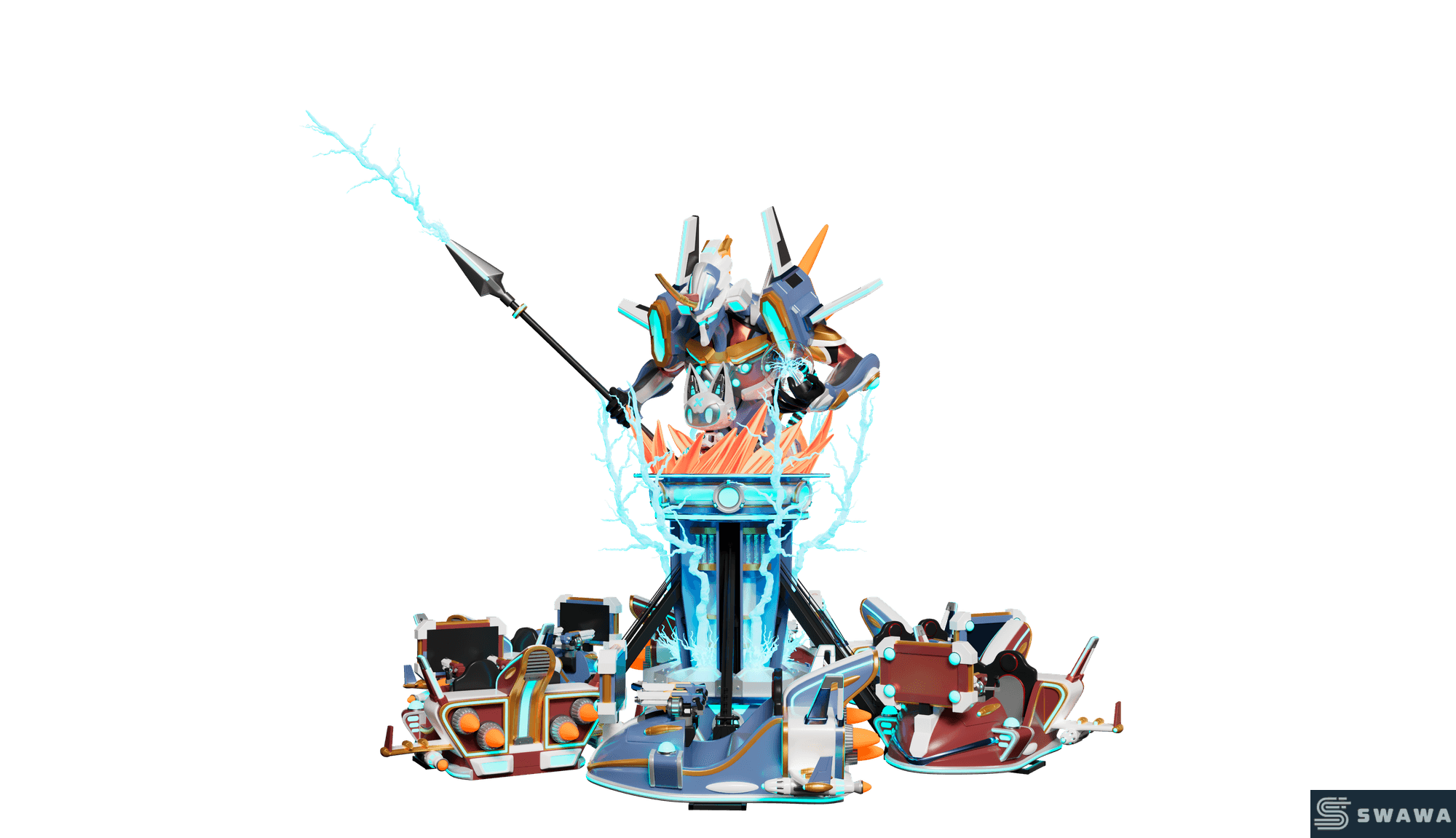 StarCore Agents™ Super Warrior Mecha-Themed Self-Control Plane Ride | 12-Person Park Amusement Equipment