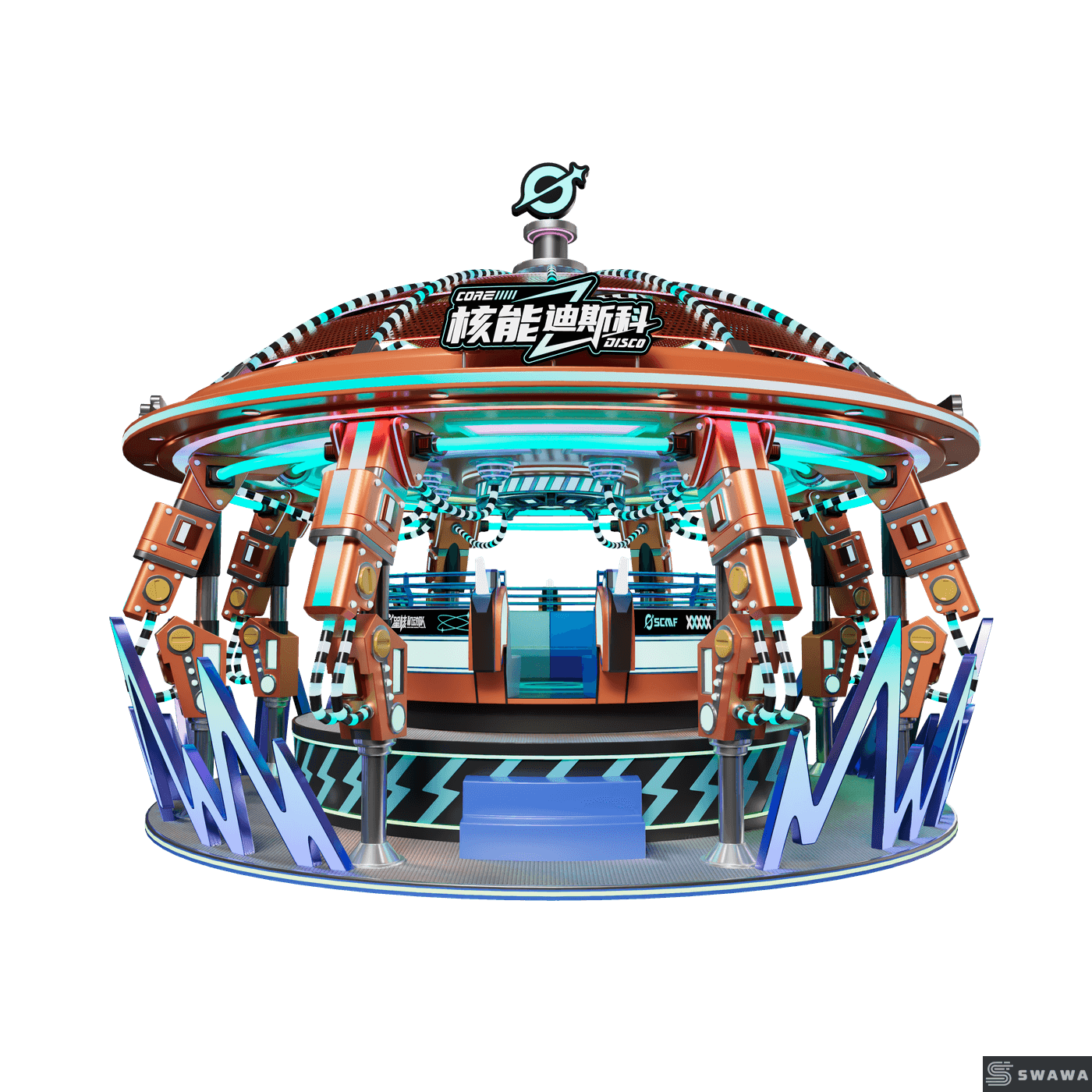 StarCore Agents™ Roaming Nuclear Disco Ride | 16-Person Amusement Park Rides For Sale