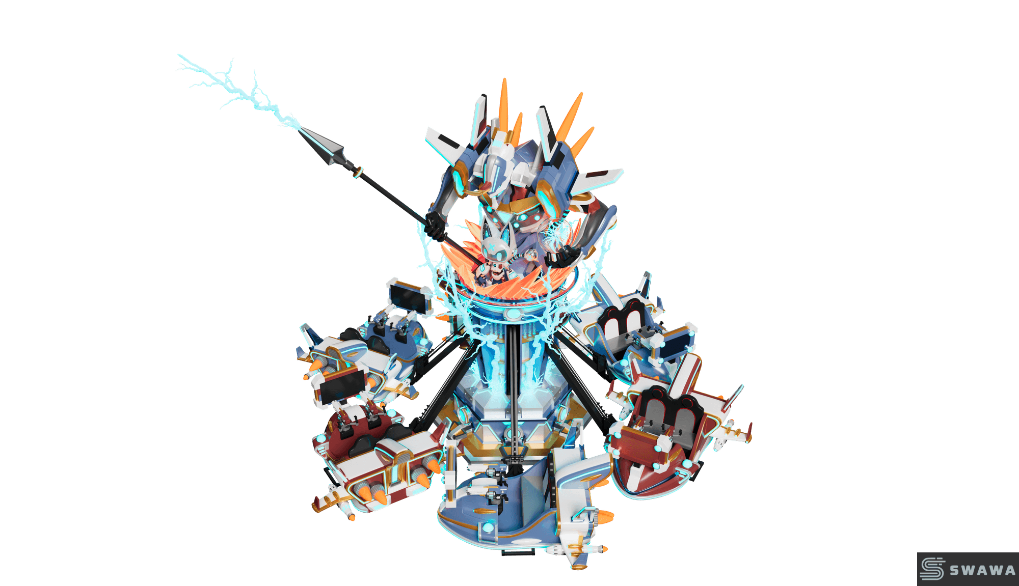 StarCore Agents™ Super Warrior Mecha-Themed Self-Control Plane Ride | 12-Person Park Amusement Equipment