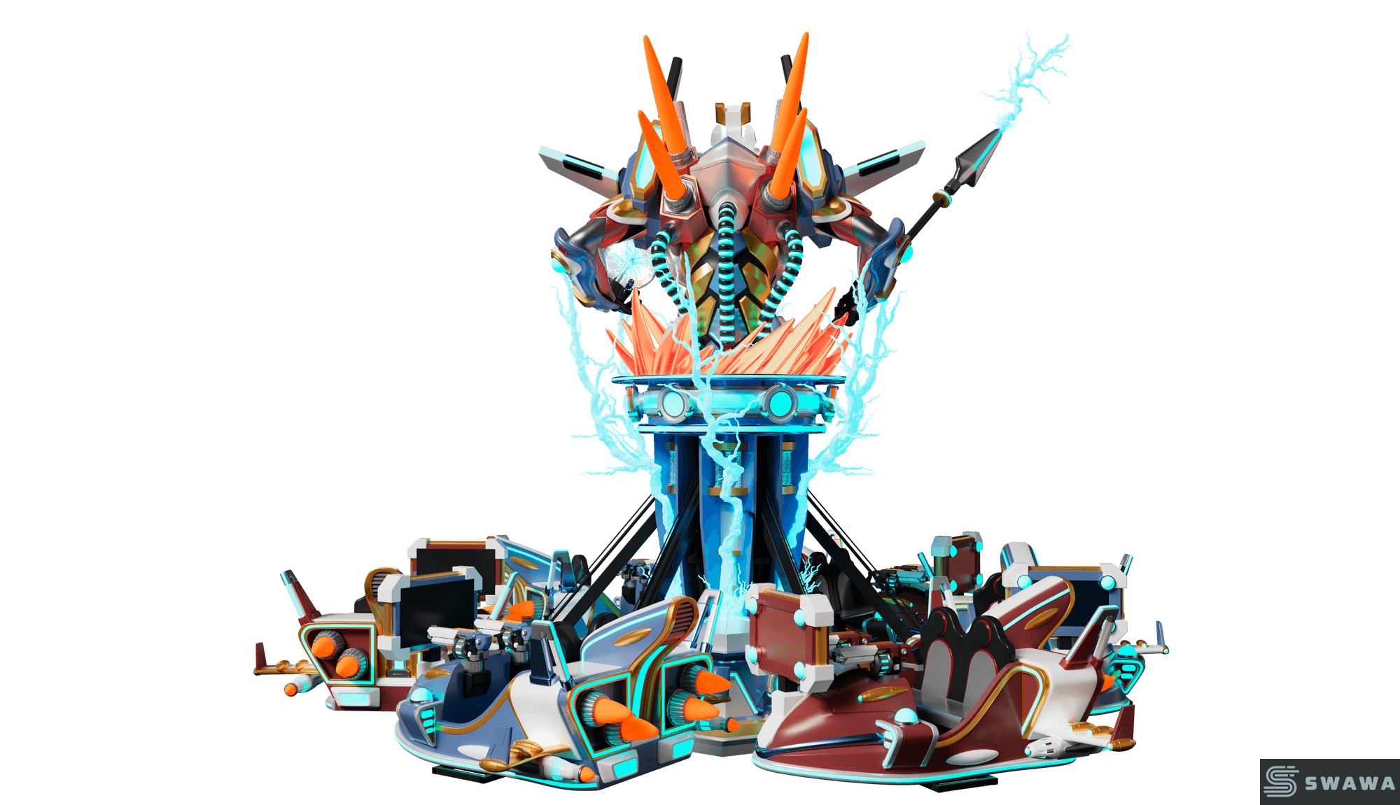 StarCore Agents™ Super Warrior Mecha-Themed Self-Control Plane Ride | 12-Person Park Amusement Equipment