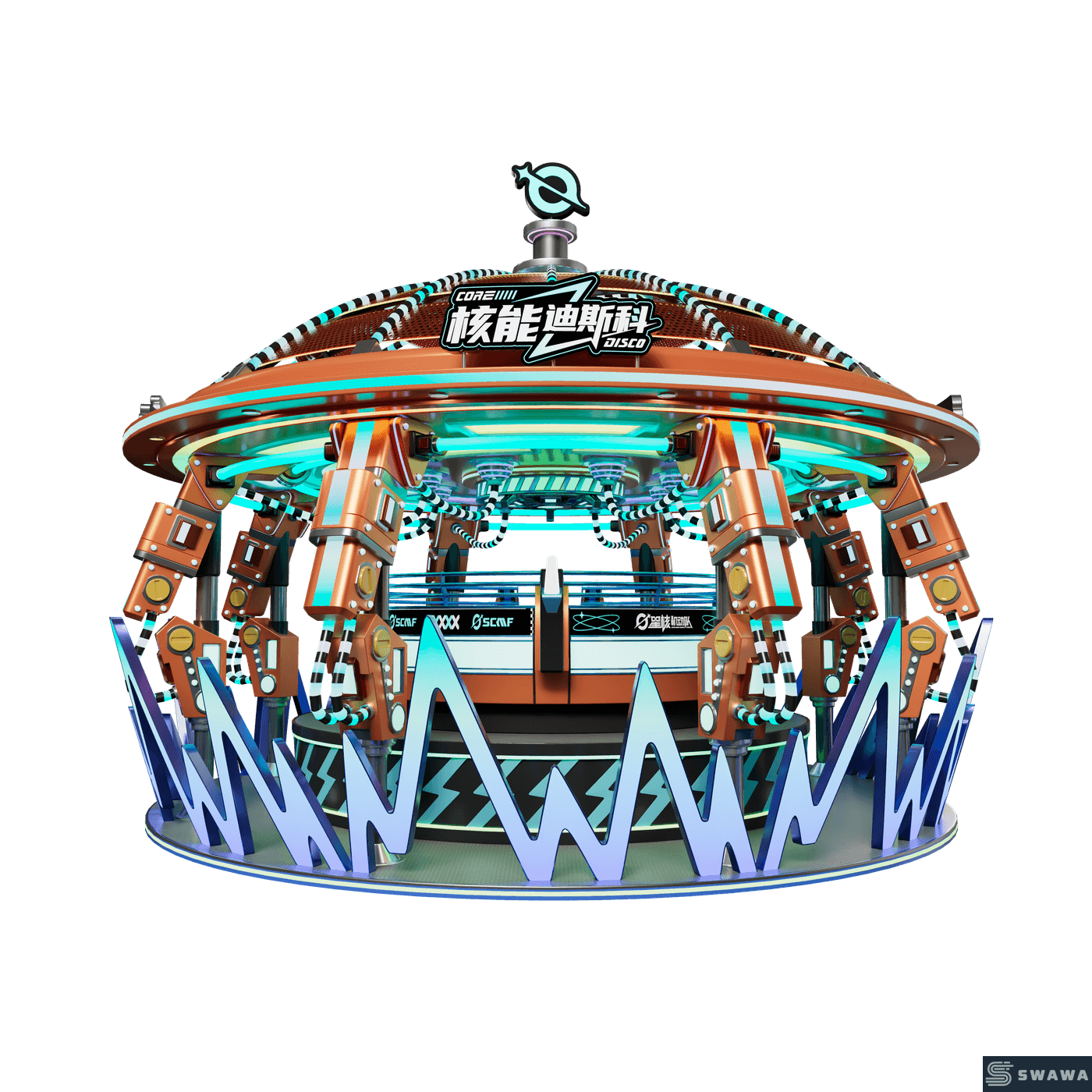 StarCore Agents™ Roaming Nuclear Disco Ride | 16-Person Amusement Park Rides For Sale