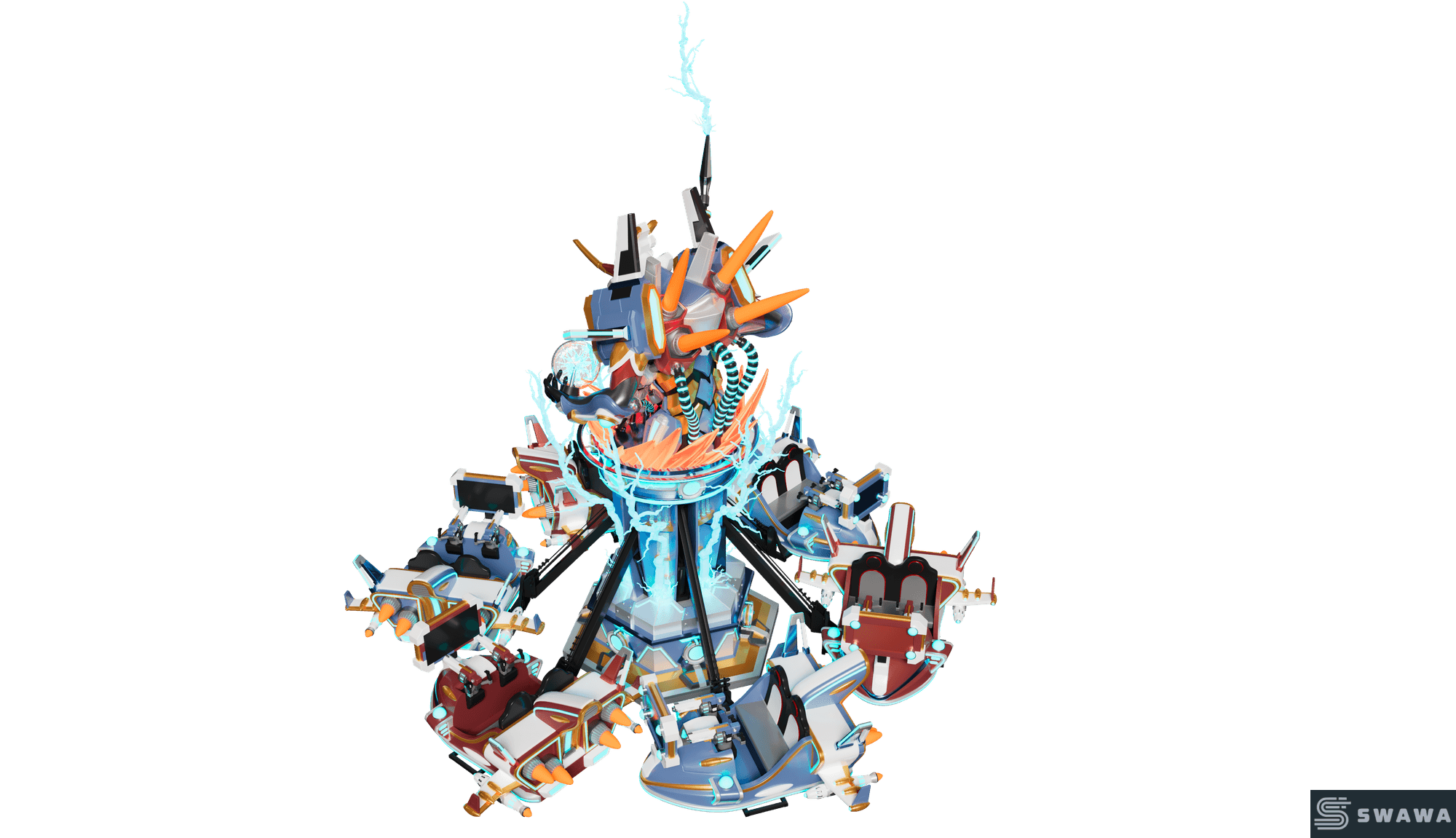 StarCore Agents™ Super Warrior Mecha-Themed Self-Control Plane Ride | 12-Person Park Amusement Equipment