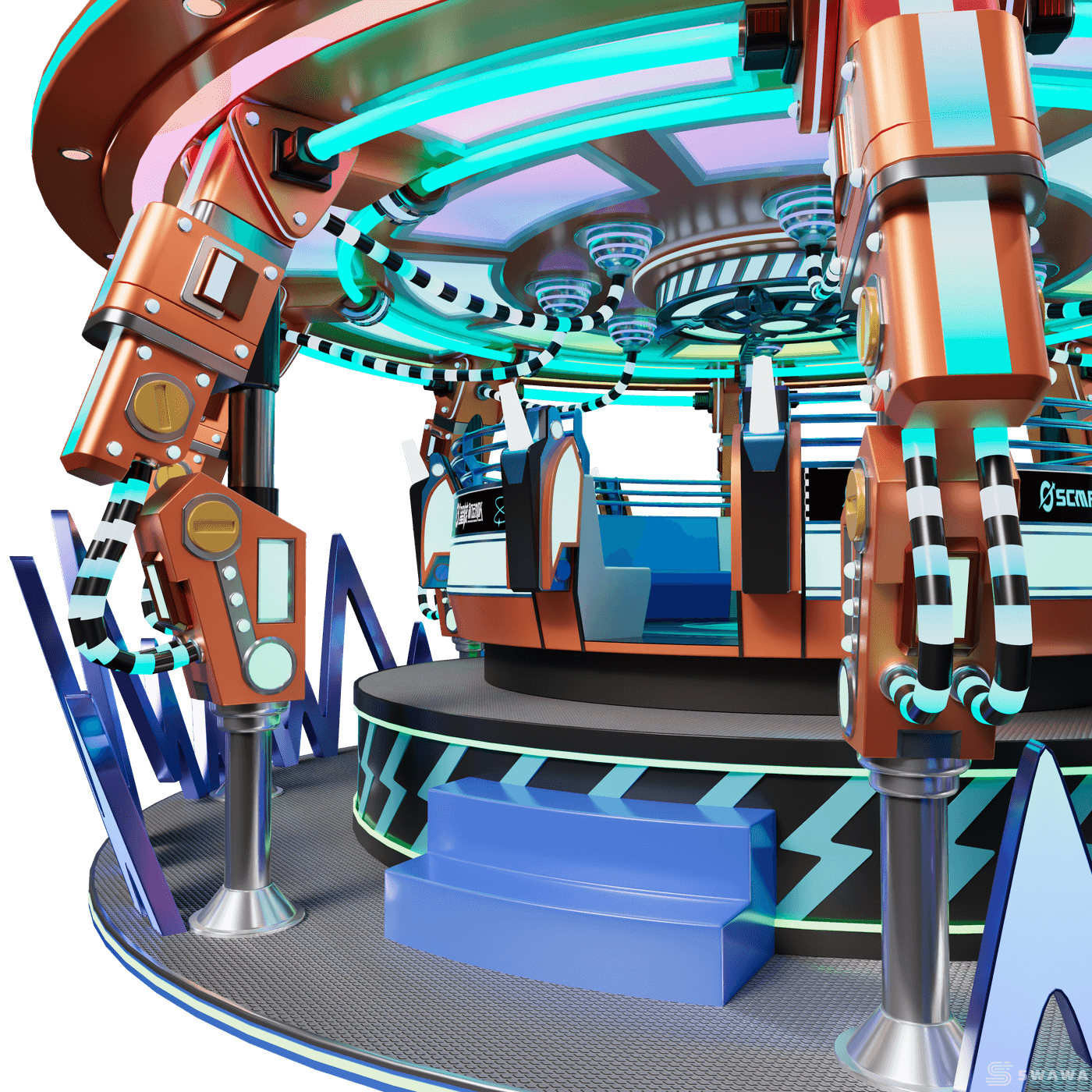 StarCore Agents™ Roaming Nuclear Disco Ride | 16-Person Amusement Park Rides For Sale