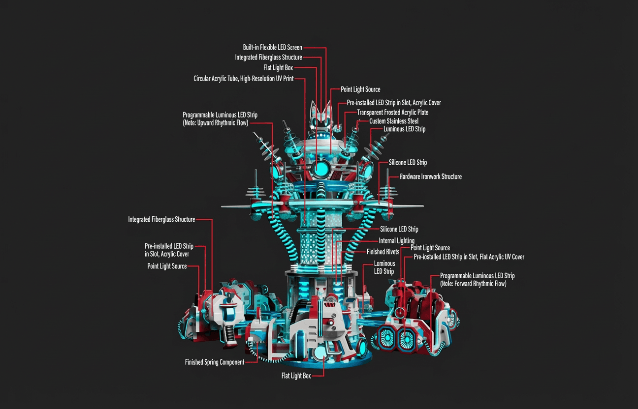 StarCore Agents™ Futuristic Rotating Matrix Ride | 16-Person Thrill Ride