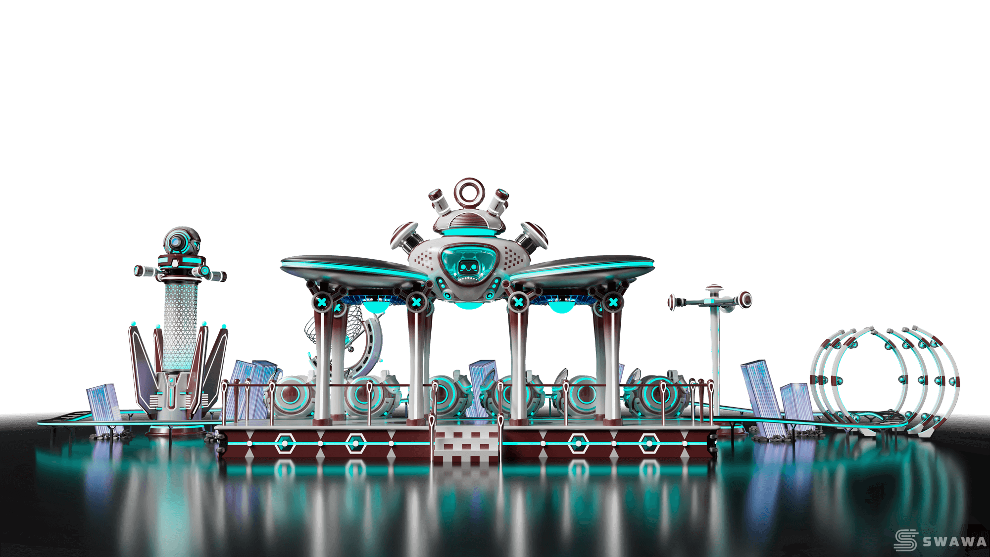 Future Thrill Rides StarCore Agents™ Future Engine Interplanetary Train Ride | 12-Person ...