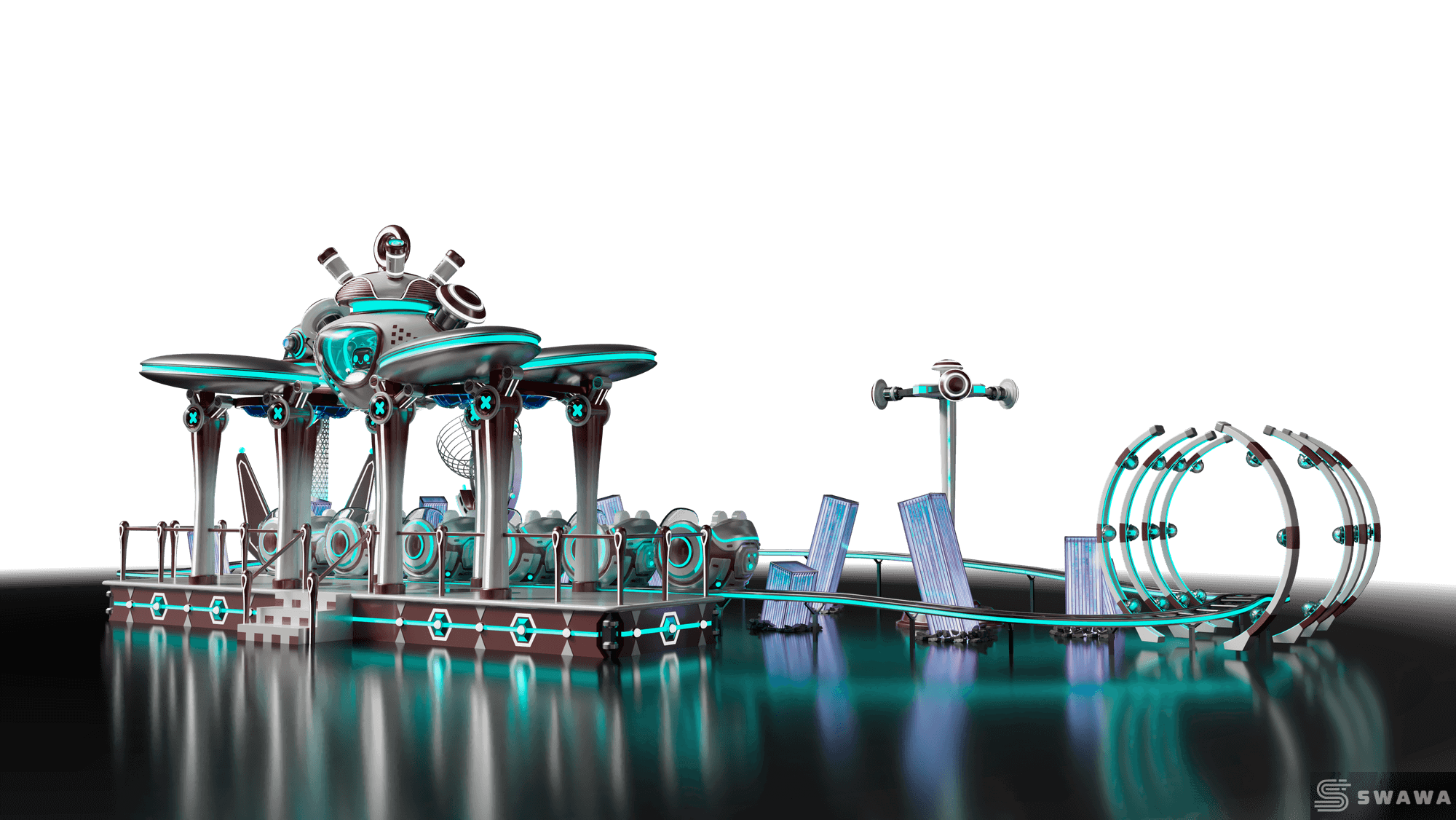 StarCore Agents™ Future Engine Interplanetary Train Ride | 12-Person Amusement Park Ride