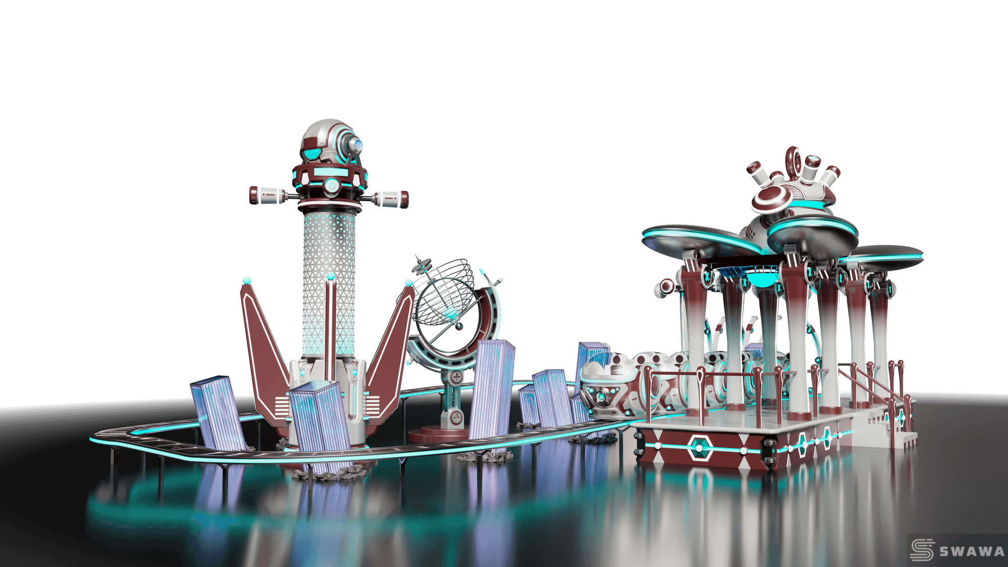 StarCore Agents™ Future Engine Interplanetary Train Ride | 12-Person Amusement Park Ride