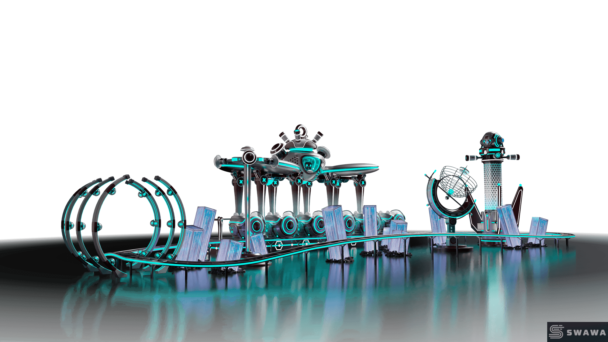 StarCore Agents™ Future Engine Interplanetary Train Ride | 12-Person Amusement Park Ride