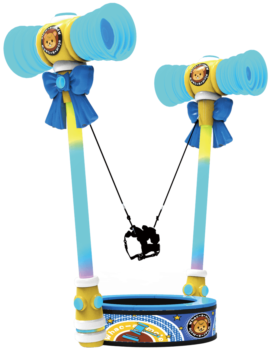 Swawa Whac-A-Mole Bungee Trampoline - Interactive High-ROI Kids Jump Ride for Malls
