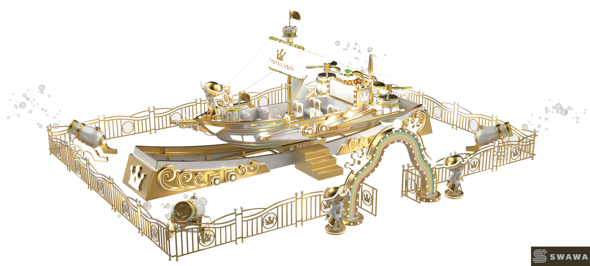 Swawa Poseidon Pirate Ship Ride - Luxury 24-Seat Viking Boat for Theme Parks & Malls | High-ROI