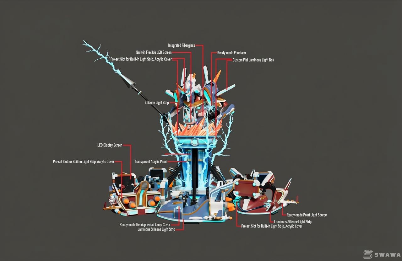 StarCore Agents™ Super Warrior Mecha-Themed Self-Control Plane Ride | 12-Person Park Amusement Equipment