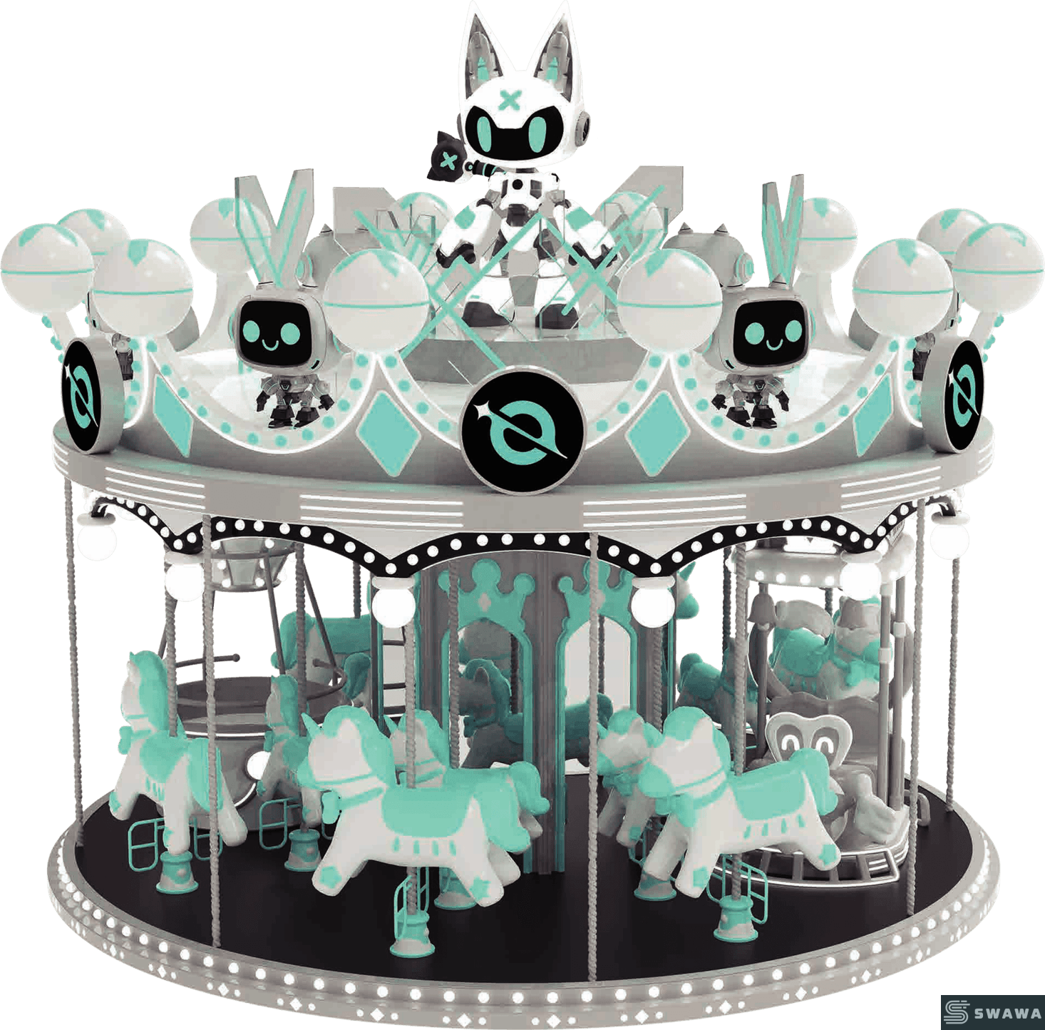 StarCore Agents™ Futuristic Sci-Fi Carousel Ride | 16-Seater Universe Theme Amusement Equipment