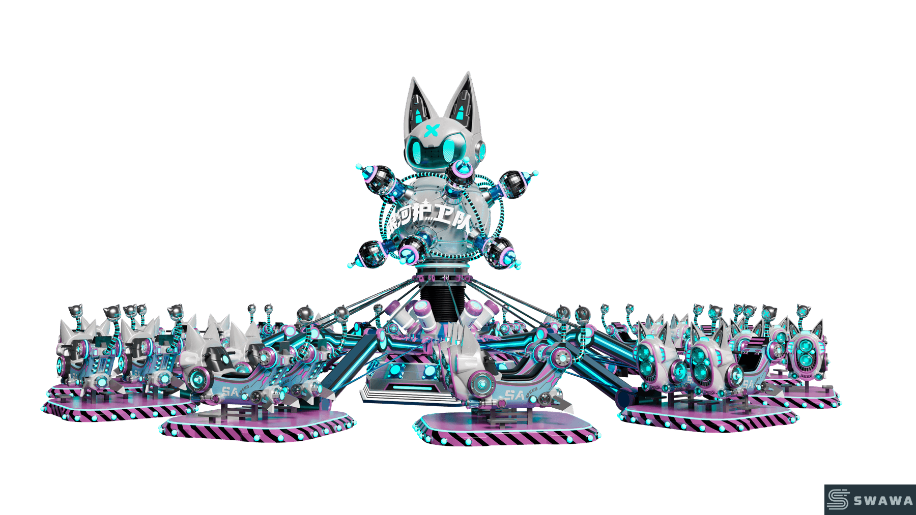 StarCore Agents™ Star Nuclear Guard Futuristic Shake & Cross Amusement Ride | 24 Persons