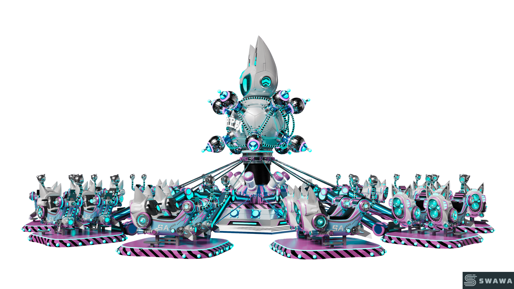StarCore Agents™ Star Nuclear Guard Futuristic Shake & Cross Amusement Ride | 24 Persons