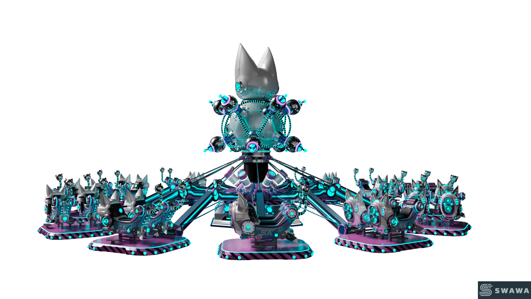 StarCore Agents™ Star Nuclear Guard Futuristic Shake & Cross Amusement Ride | 24 Persons