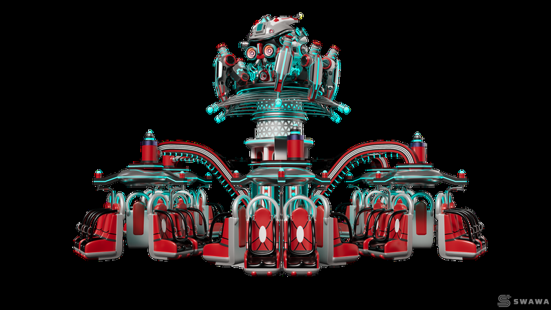 StarCore Agents™ Sci-Fi "Nuclear Crisis" Flying Chair Ride | 36-Seat Swing Ride for Amusement Parks