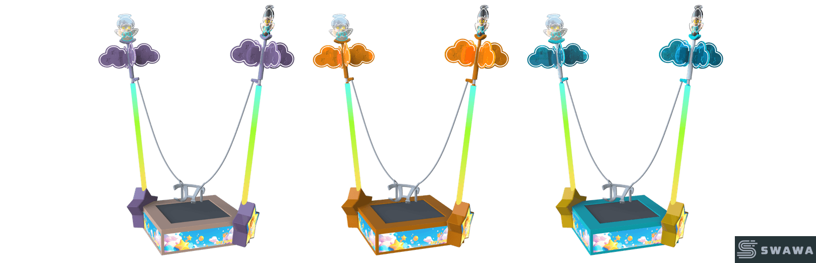 Swawa High-ROI Single Bungee Trampoline - Compact Kids Jumping Zone for Malls & Parks