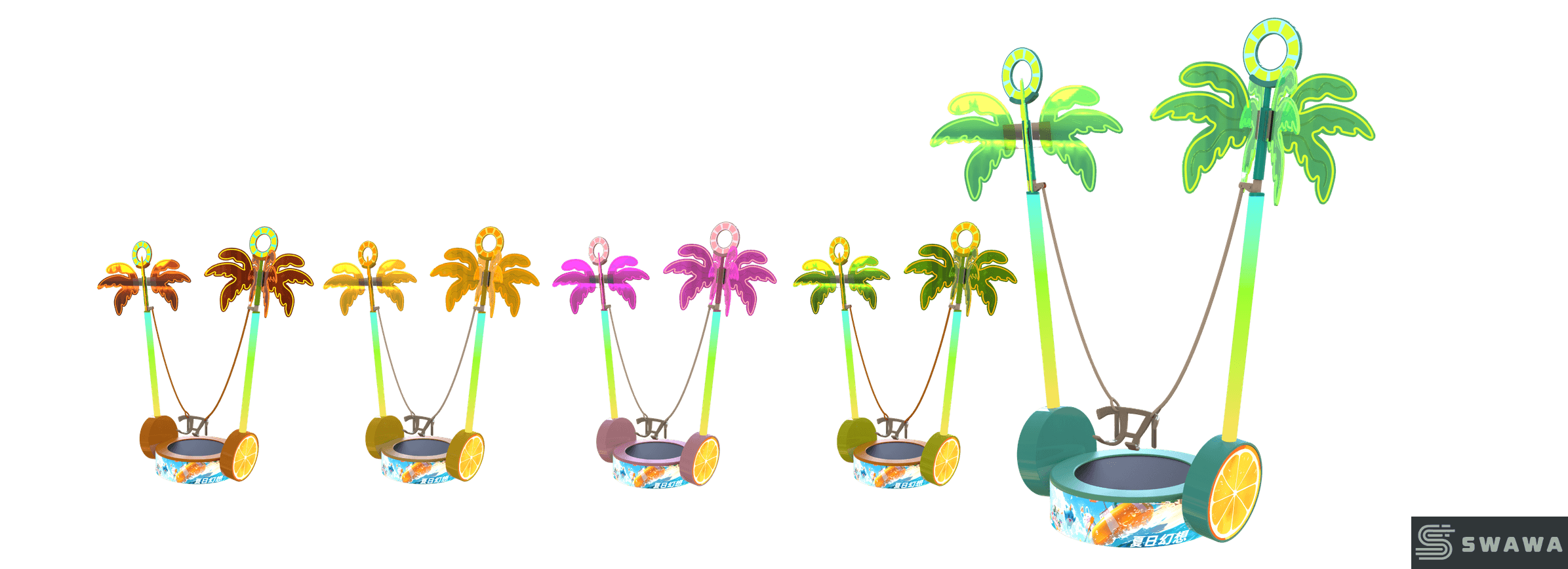 Swawa High-ROI Single Bungee Trampoline - Compact Kids Jumping Zone for Malls & Parks