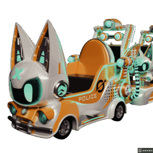 StarCore Agents™ Electric Trackless Train with Cyber-Cat Theme | Amusement Ride Manufacturer