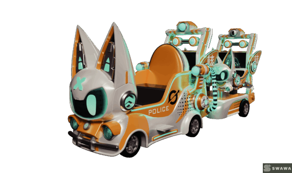 StarCore Agents™ Electric Trackless Train with Cyber-Cat Theme | Amusement Ride Manufacturer