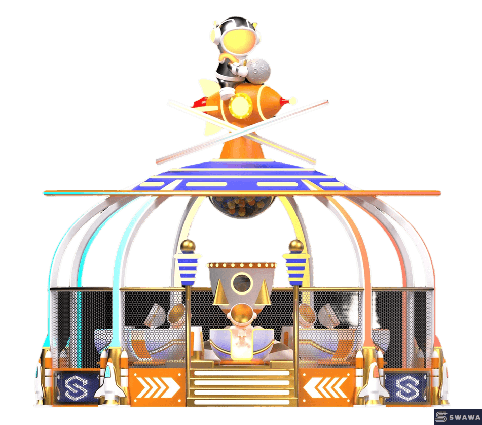 Swawa Cyber-Space Ball Shooting Ride - 16-Seat Interactive Family Attraction for Malls (High-ROI)