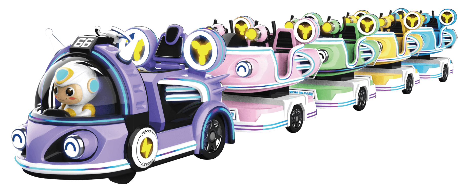 Swawa Futuristic Space Mini Train – Electric Trackless Ride for Malls (High-ROI)