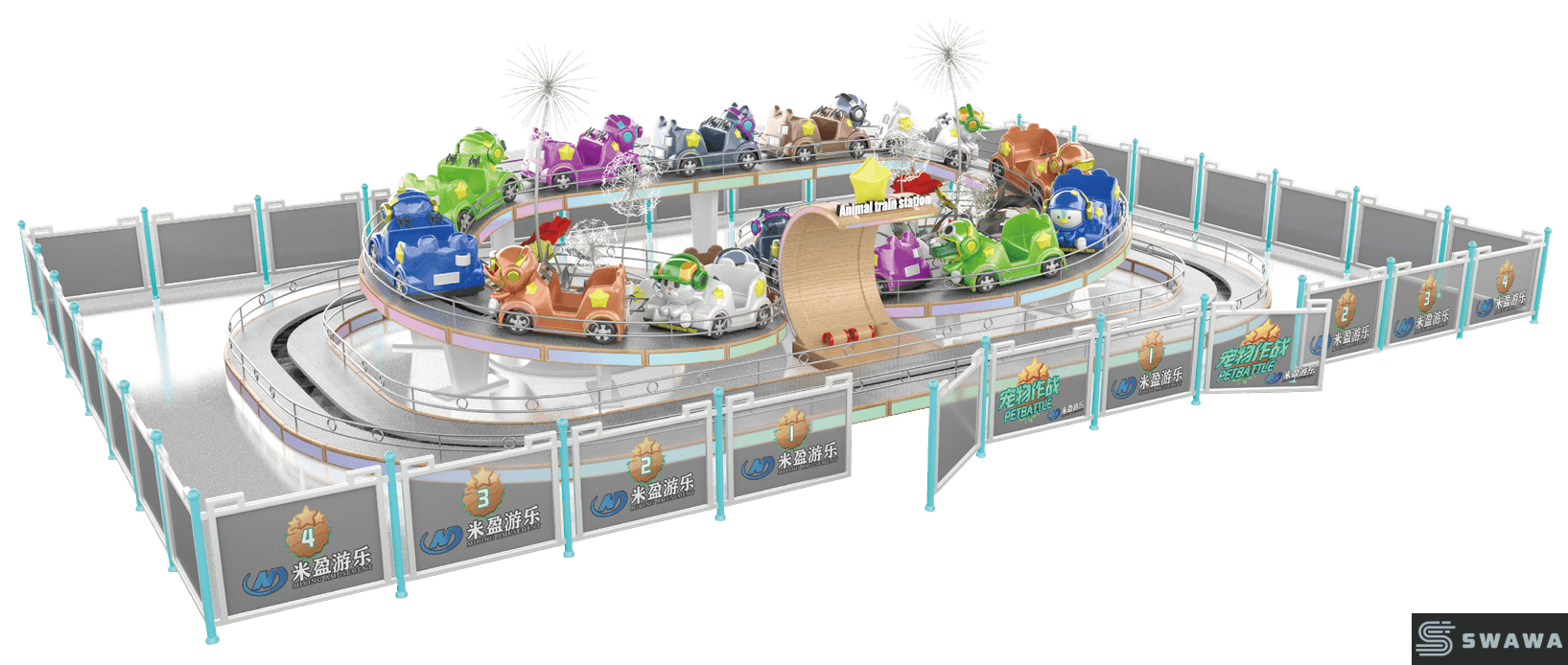 Swawa Futuristic "Pet Wars" Climbing Car - High-ROI Mini Shuttle Ride for Theme Parks & Malls