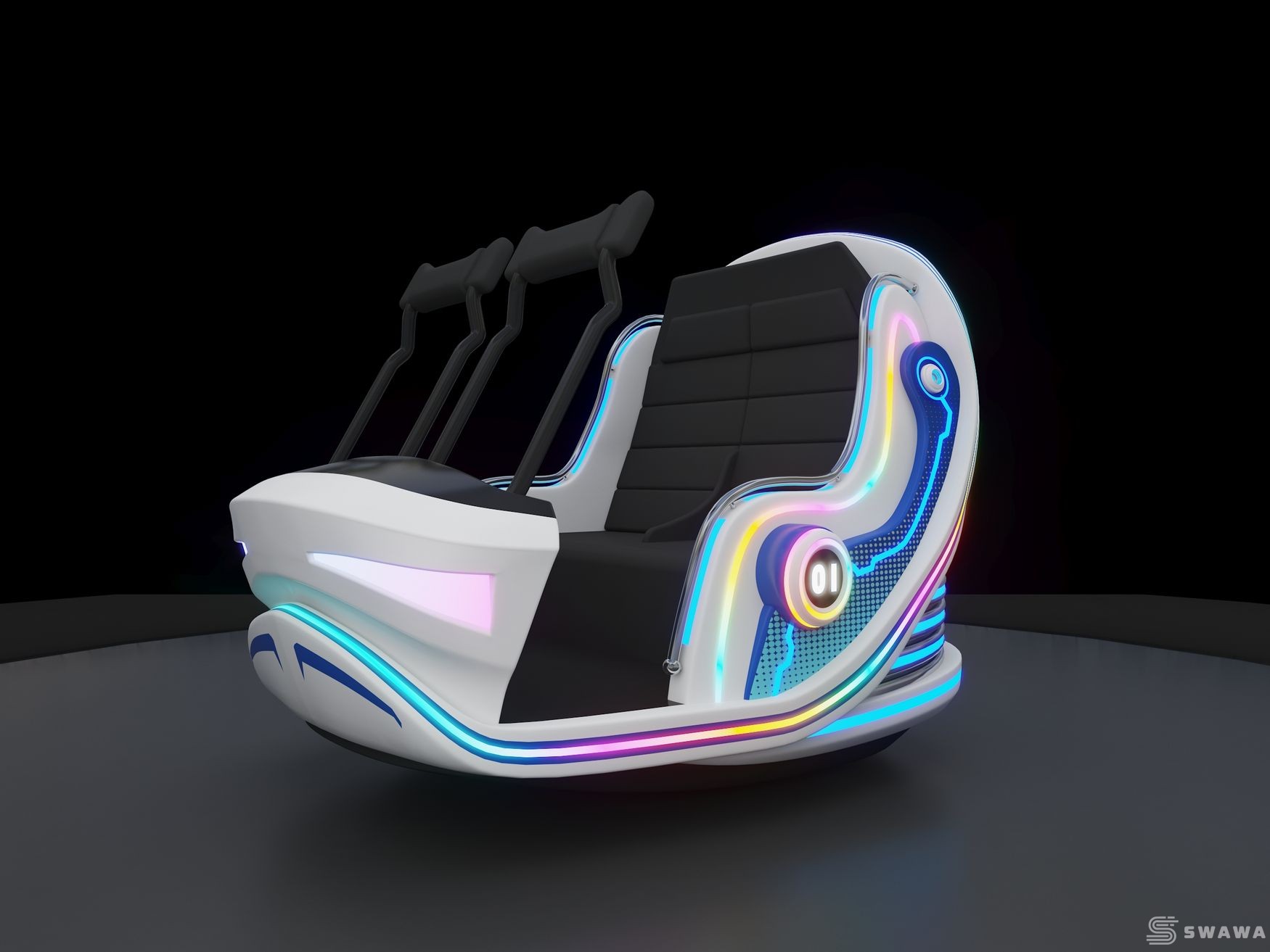 StarCore Agents™ Spatiotemporal Eddy Current Futuristic Rotating Amusement Ride | 16-Person