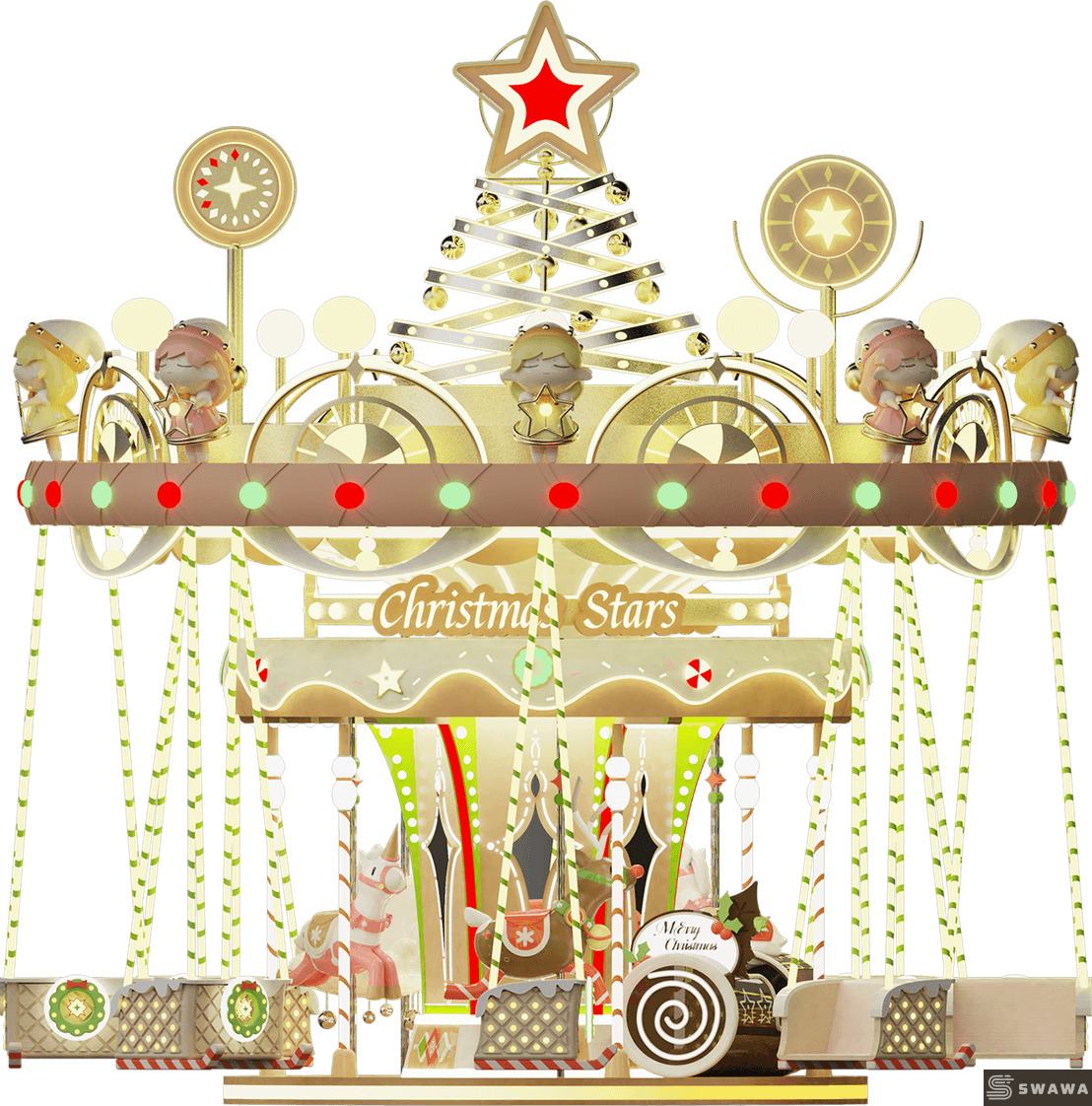 Swawa Christmas Edition Luxury Flying Chair - High-ROI Festive Swing Ride for Theme Parks & Malls