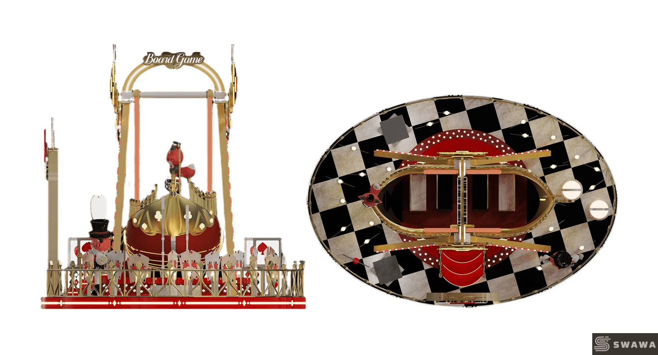 Swawa Magic Poker Themed Pirate Ship Ride - 12 Seats High-ROI Viking Boat for Malls & Parks