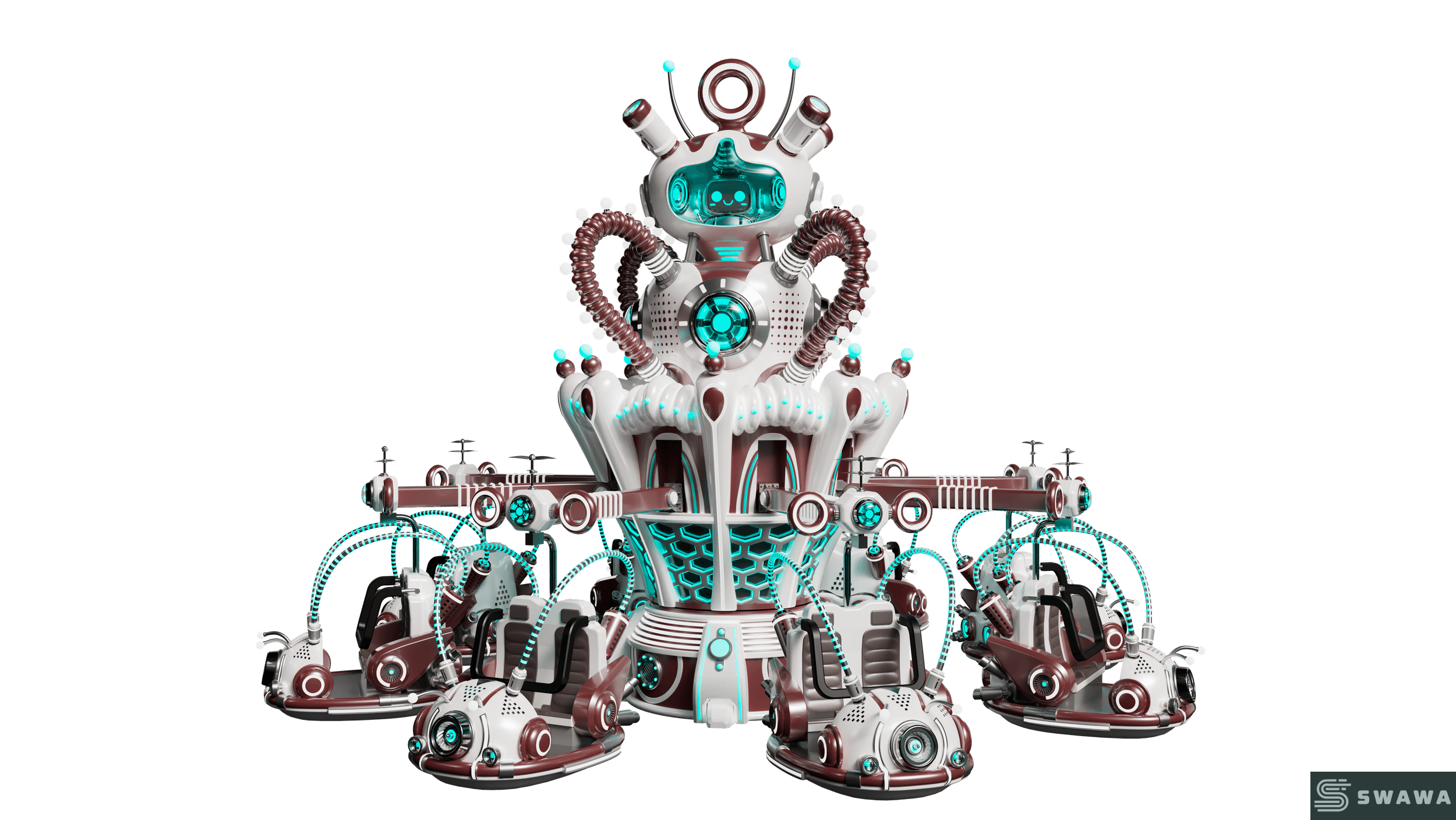 StarCore Agents™ Mecha-Style Quantum Bouncer Ride | 16-Person Outdoor Park Thrill Ride