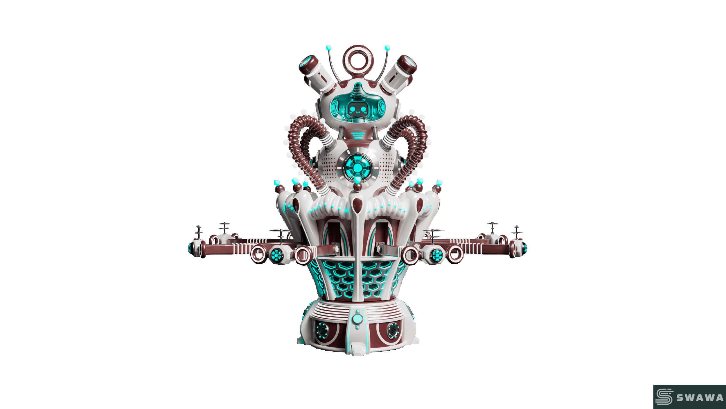 StarCore Agents™ Mecha-Style Quantum Bouncer Ride | 16-Person Outdoor Park Thrill Ride