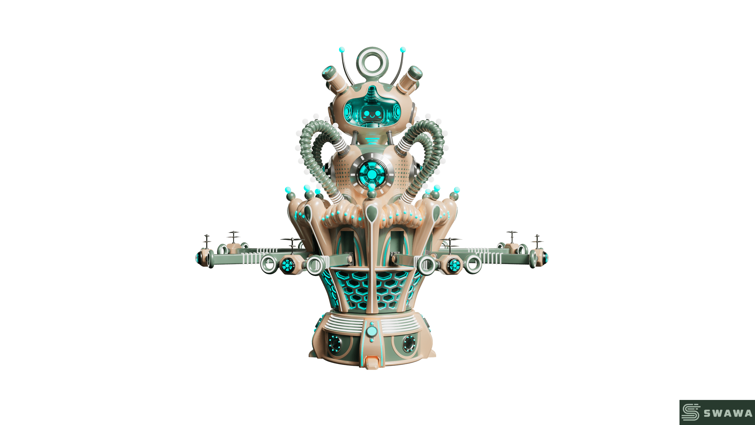 StarCore Agents™ Mecha-Style Quantum Bouncer Ride | 16-Person Outdoor Park Thrill Ride