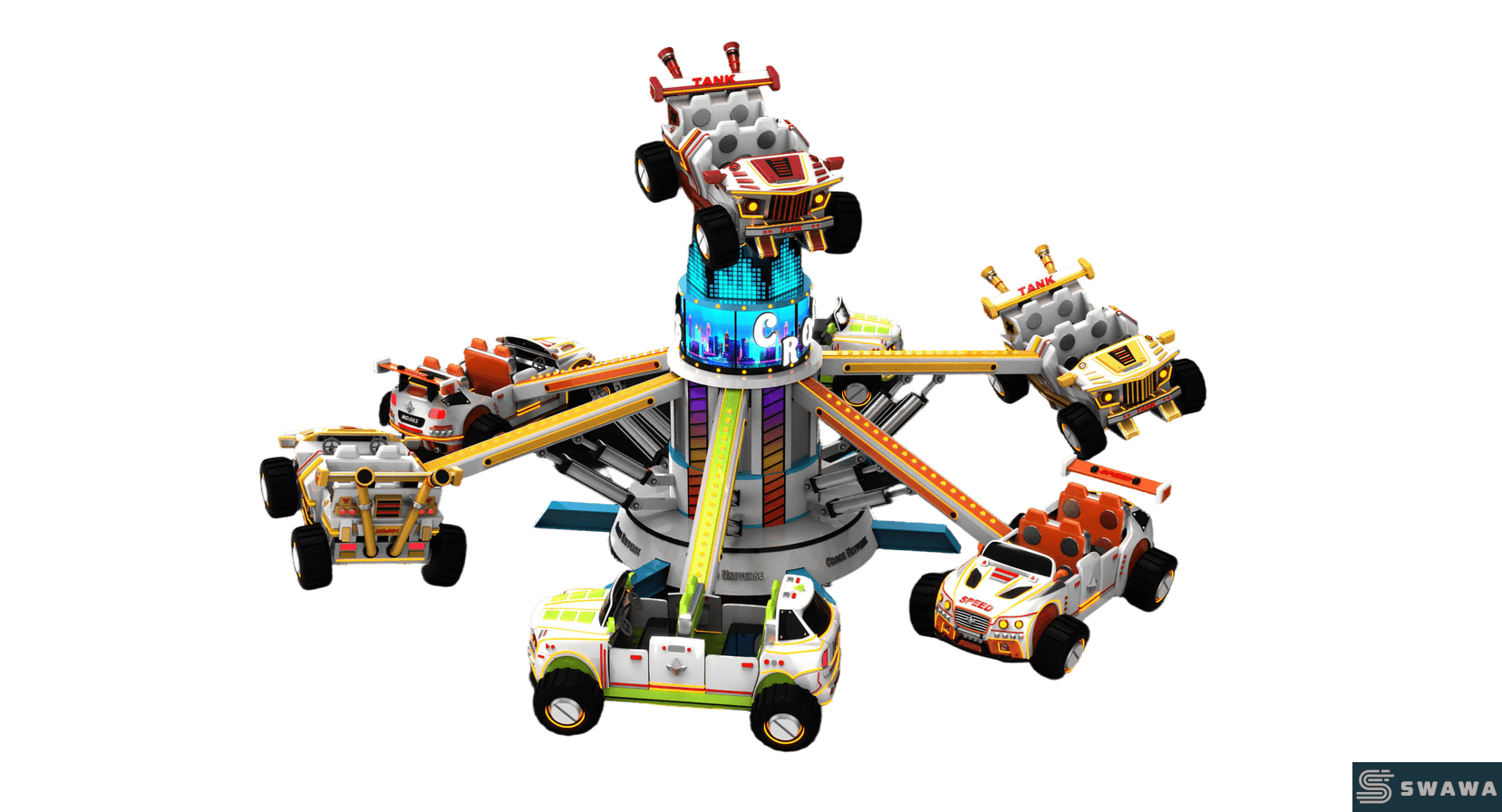 Swawa High-ROI Off-Road Vehicle Ride - 24-Seat Rotating Amusement Equipment for Theme Parks