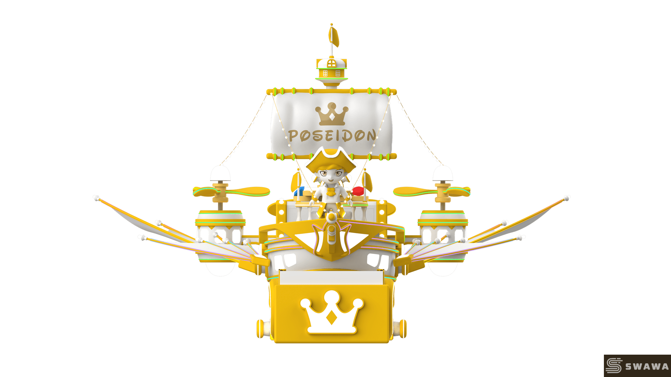 Swawa Poseidon Pirate Ship Ride - Luxury 24-Seat Viking Boat for Theme Parks & Malls | High-ROI