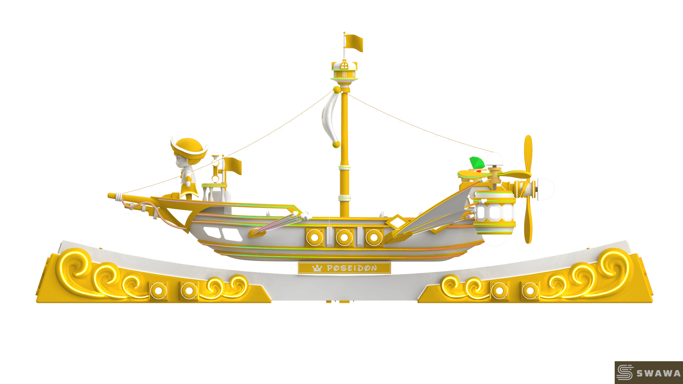 Swawa Poseidon Pirate Ship Ride - Luxury 24-Seat Viking Boat for Theme Parks & Malls | High-ROI