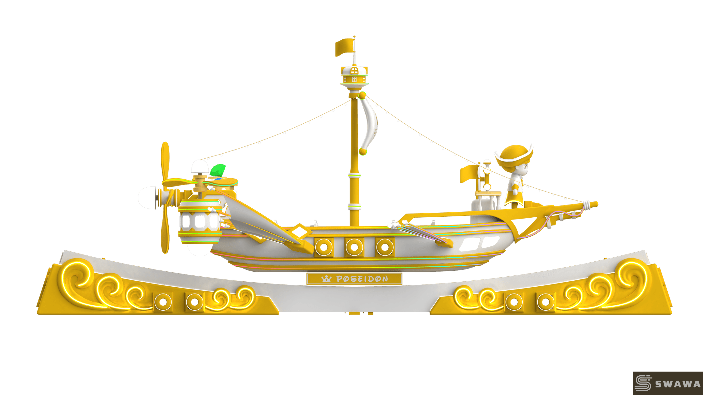 Swawa Poseidon Pirate Ship Ride - Luxury 24-Seat Viking Boat for Theme Parks & Malls | High-ROI