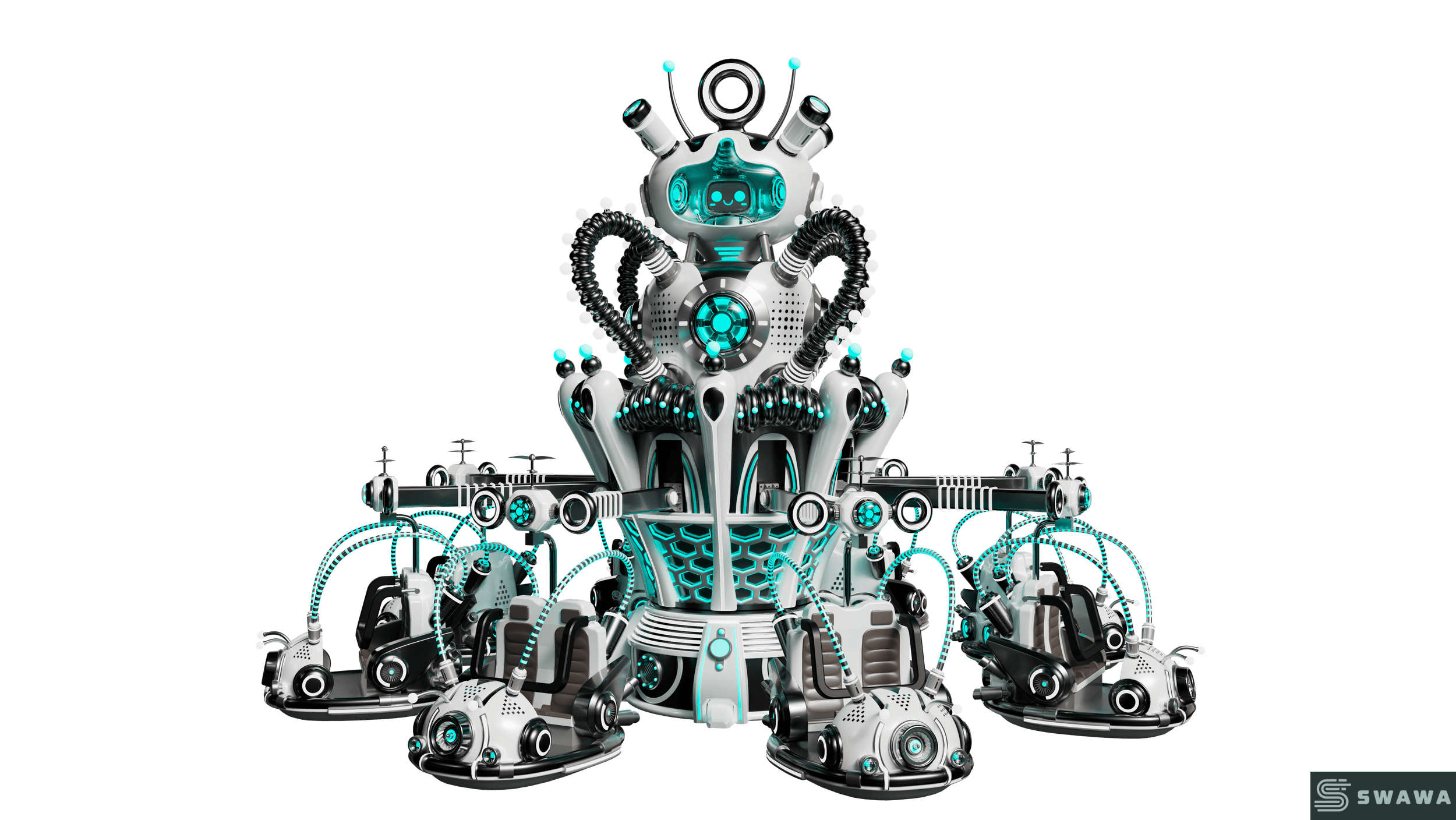 StarCore Agents™ Mecha-Style Quantum Bouncer Ride | 16-Person Outdoor Park Thrill Ride